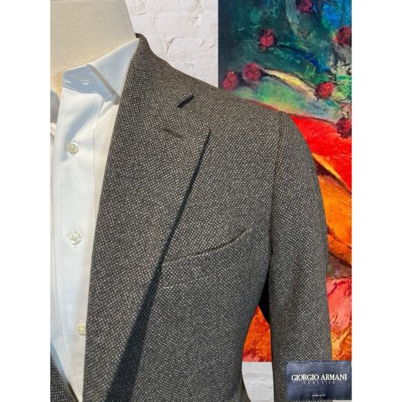 Giorgio Armani Mens 44L Taupe & Gray Cashmere Sport Coat Unconstructed 3/2 Roll - Picture 6 of 15